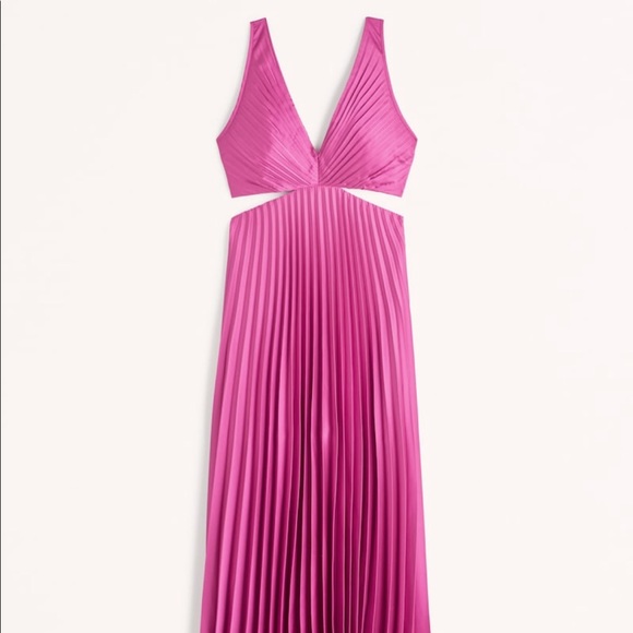 Abercrombie & Fitch Dresses & Skirts - NWT Abercrombie Satin Pleated Cutout Maxi in Pink